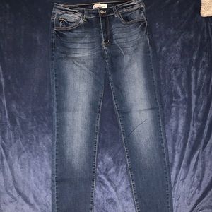 BLUE LOW/MID RISE SKINNY JEANS